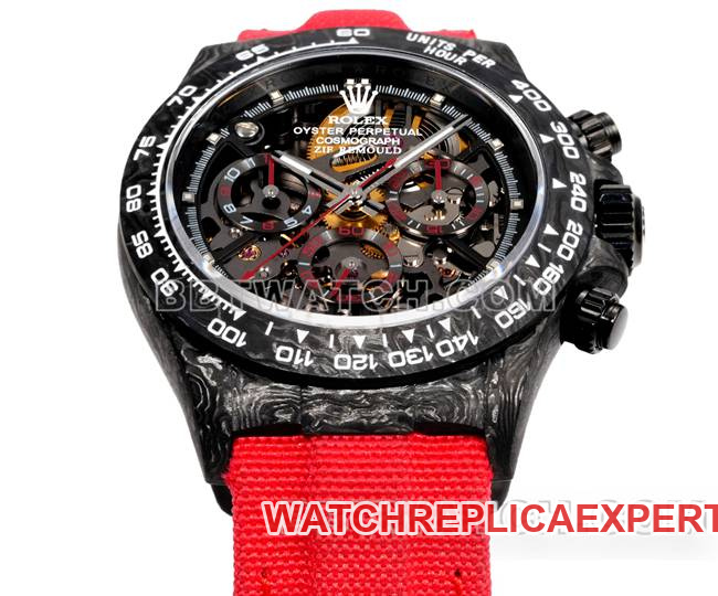 top-tier watch DaytonaTW factory Rolexblack dial red nylon braceletfront live photo