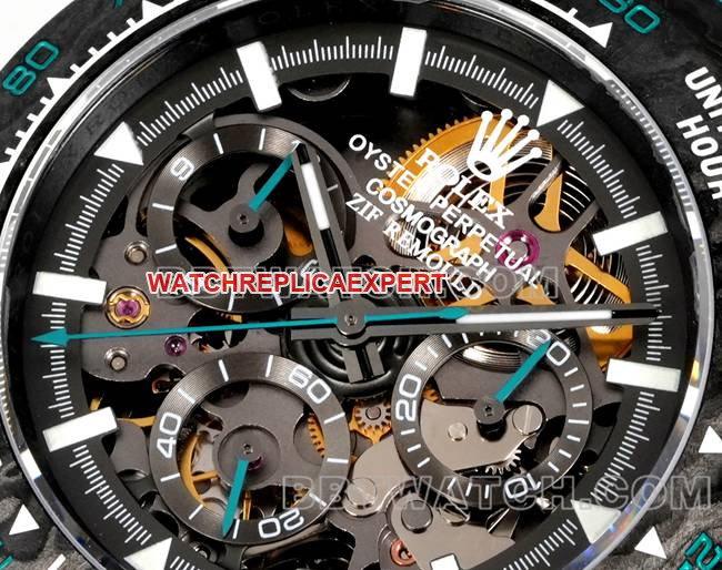 watch TW factory Rolex Daytona black dial black shell blue nylon bracelet front live photo
