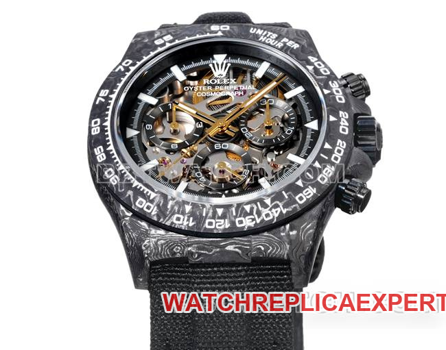 collectible watch TW factory Rolex Daytonablack dial black shell black nylon bracelet front live photo