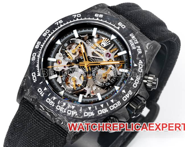 collectible watch TW factory Rolex Daytonablack dial black shell black nylon bracelet front live photo