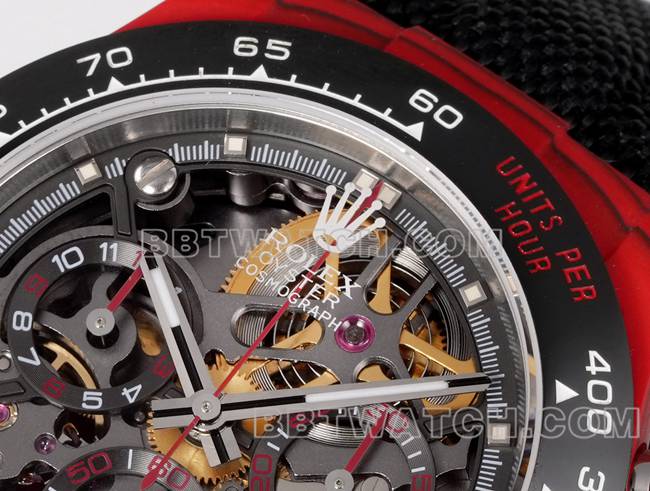 top-tier watch TW factory Rolex Daytonablack dial red shell black nylon braceletfront live photo