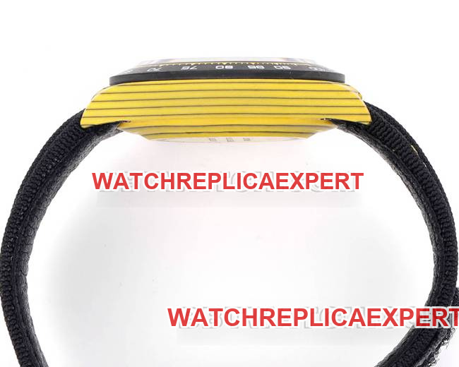 collectible watches TW factory Rolex Daytona yellow disk yellow case black nylon strap side actual photo