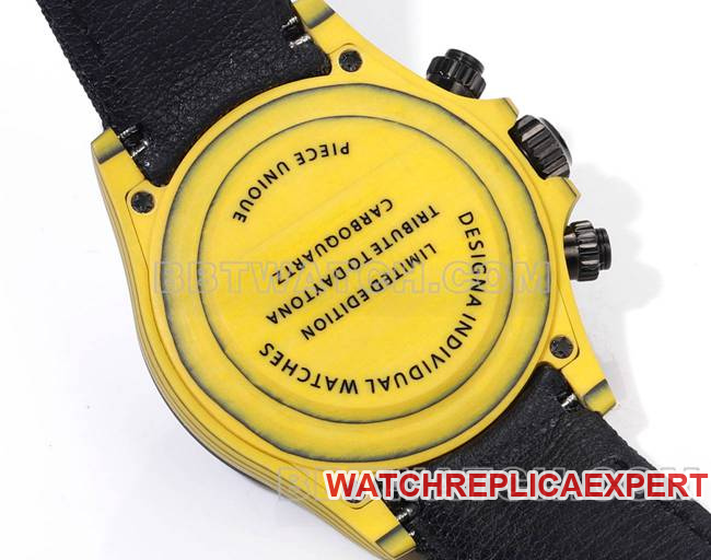 collectible watches TW factory Rolex Daytona yellow disk yellow case black nylon strap back actual photo
