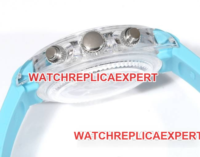 watch TW factory DaytonaRolex transparent case blue rubber braceletside live photo