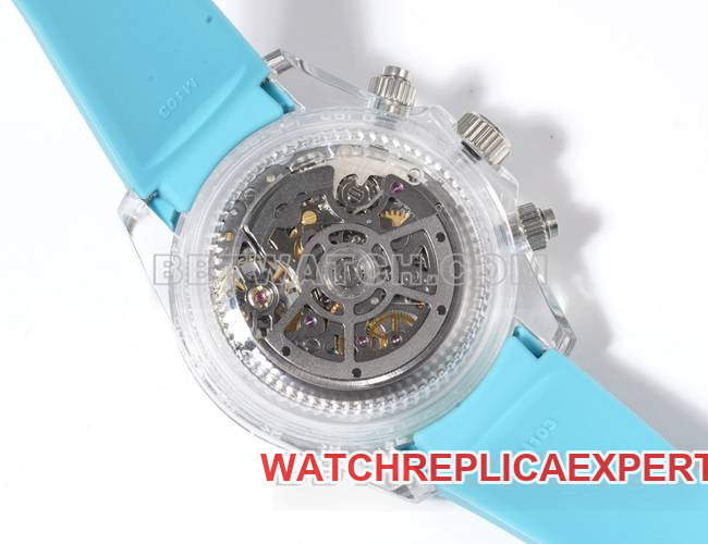 watch TW factory DaytonaRolex transparent case blue rubber braceletcaseback live photo