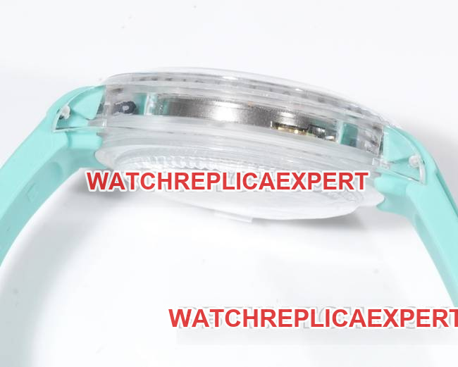 collectible watch TW factory DaytonaRolex transparent case green rubber braceletside live photo