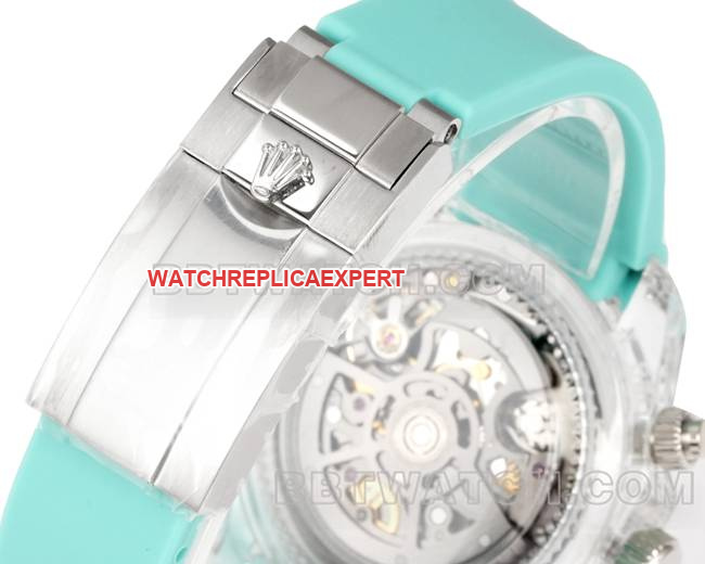 collectible watch TW factory DaytonaRolex transparent case green rubber braceletbraceletlive photos