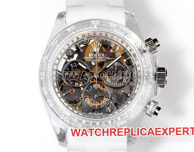 top-tier watch TW factory DaytonaRolex transparent case white rubber braceletfront live photo