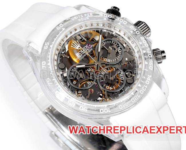 top-tier watch TW factory DaytonaRolex transparent case white rubber braceletfront live photo