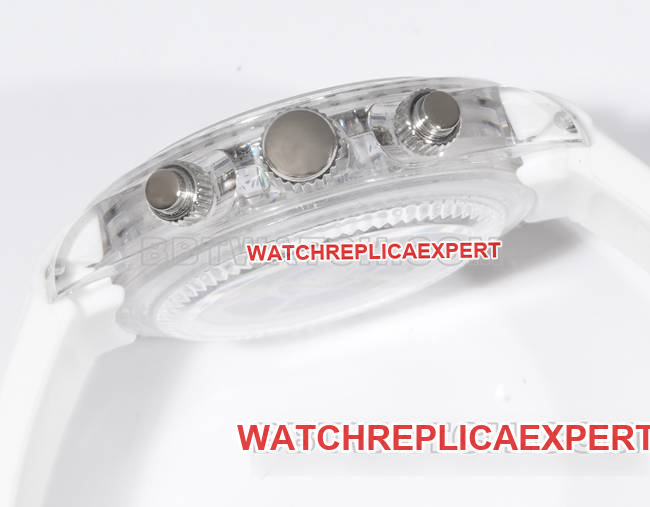 top-tier watch TW factory DaytonaRolex transparent case white rubber braceletside live photo