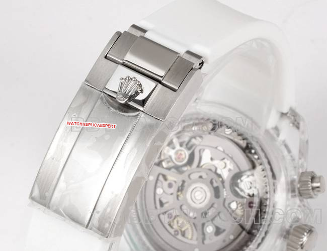 top-tier watch TW factory DaytonaRolex transparent case white rubber braceletlive photos