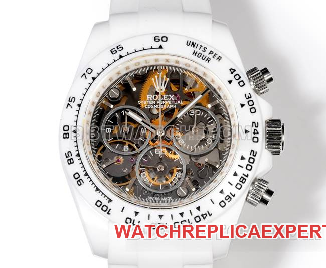 collectible watches TW Factory Ditoner Rolex white case white rubber strap front real picture