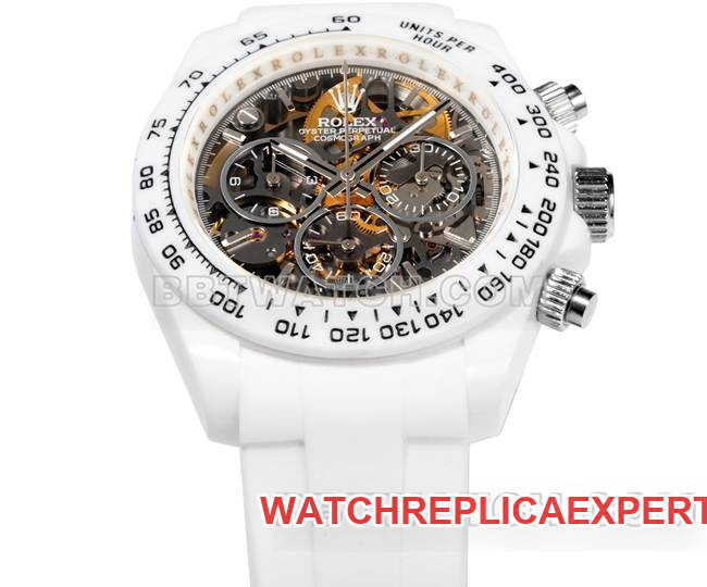 collectible watches TW Factory Ditoner Rolex white case white rubber strap front real picture
