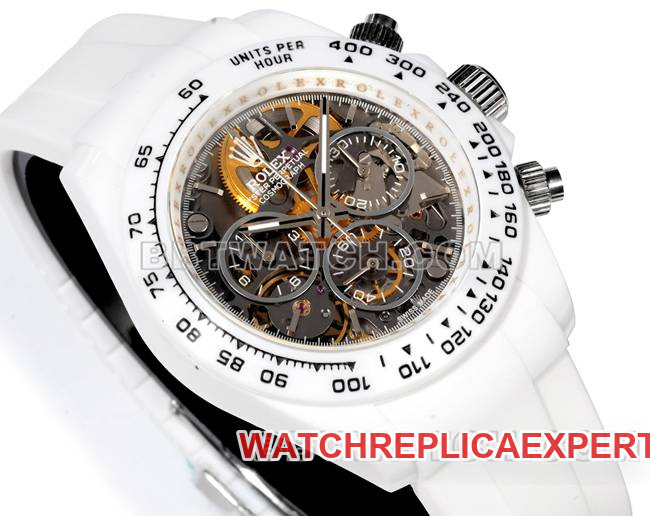collectible watches TW Factory Ditoner Rolex white case white rubber strap front real picture