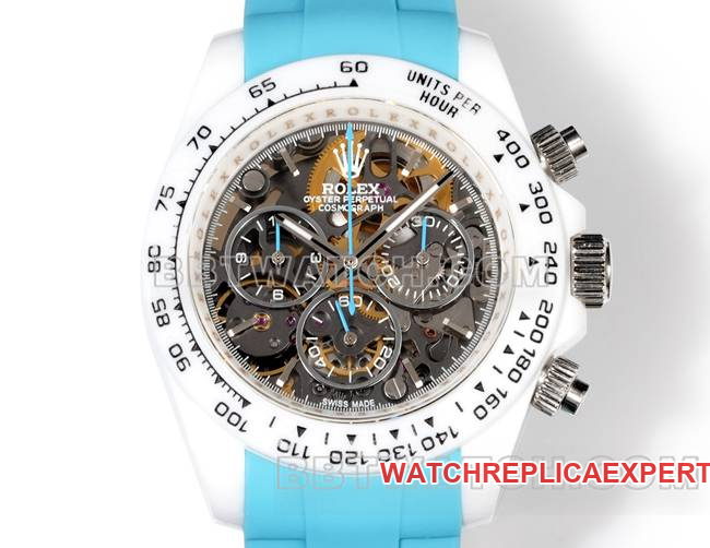 watch RolexTW factory Daytona white case blue rubber braceletfront live photo