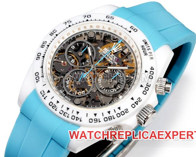 watch RolexTW factory Daytona white case blue rubber braceletfront live photo