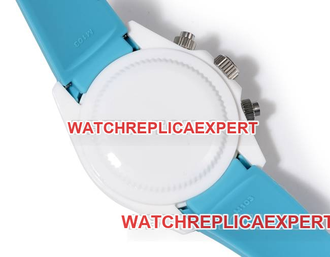 watch RolexTW factory Daytona white case blue rubber braceletcaseback live photo