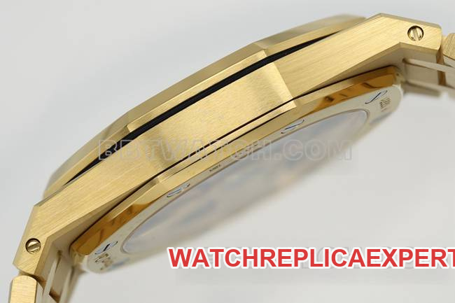 top-tier watch ZF FactoryAudemars PiguetRoyal Oak smoked yellow gold plate 16202side live photo