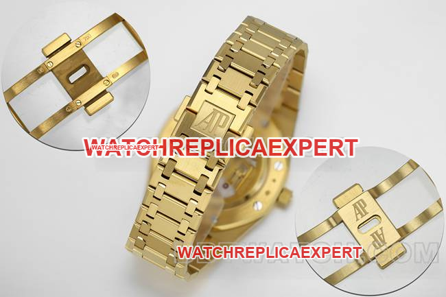 top-tier watch ZF FactoryAudemars PiguetRoyal Oak smoked yellow gold plate 16202braceletlive photos