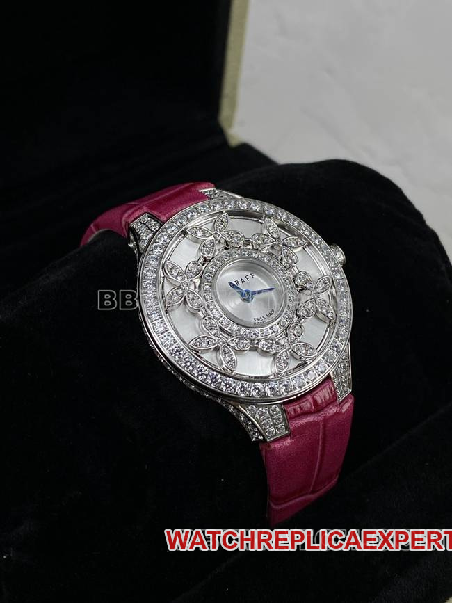 top-tier watch Graf VCA factory sapphire crystaldiamond33mmquartz movementfront live photo