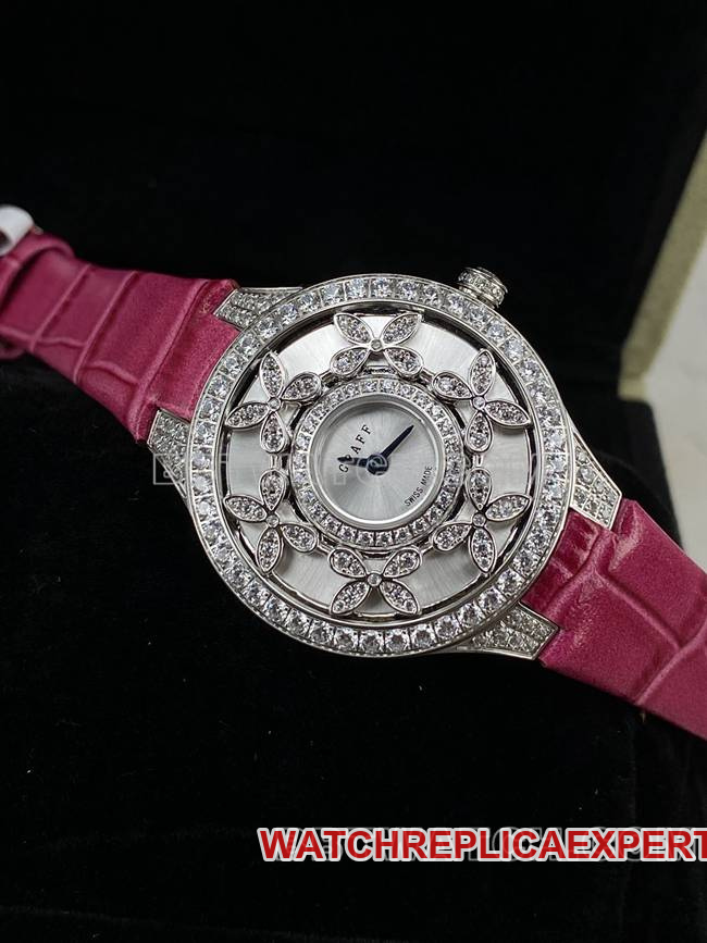 top-tier watch Graf VCA factory sapphire crystaldiamond33mmquartz movementfront live photo