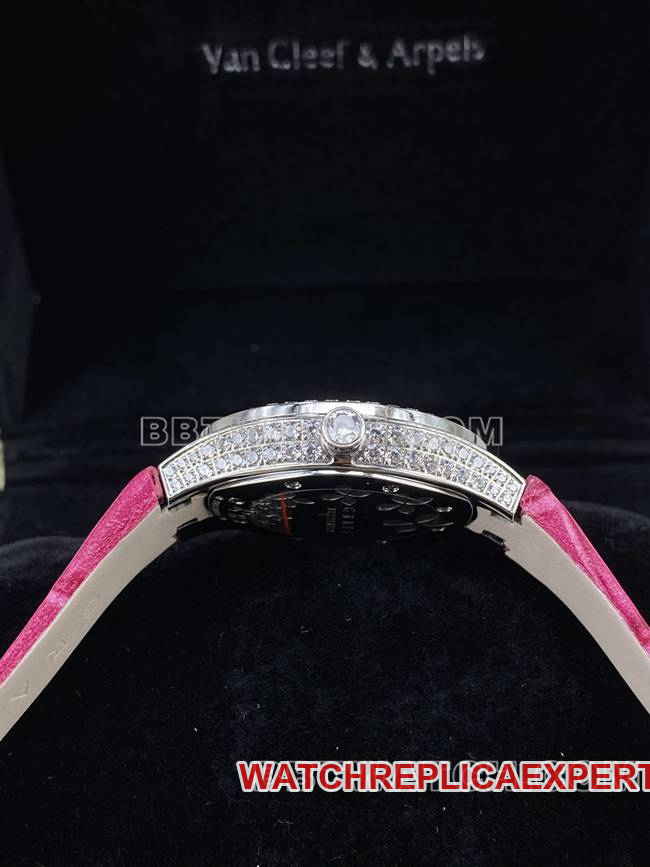 top-tier watch Graf VCA factory sapphire crystaldiamond33mmquartz movementside live photo