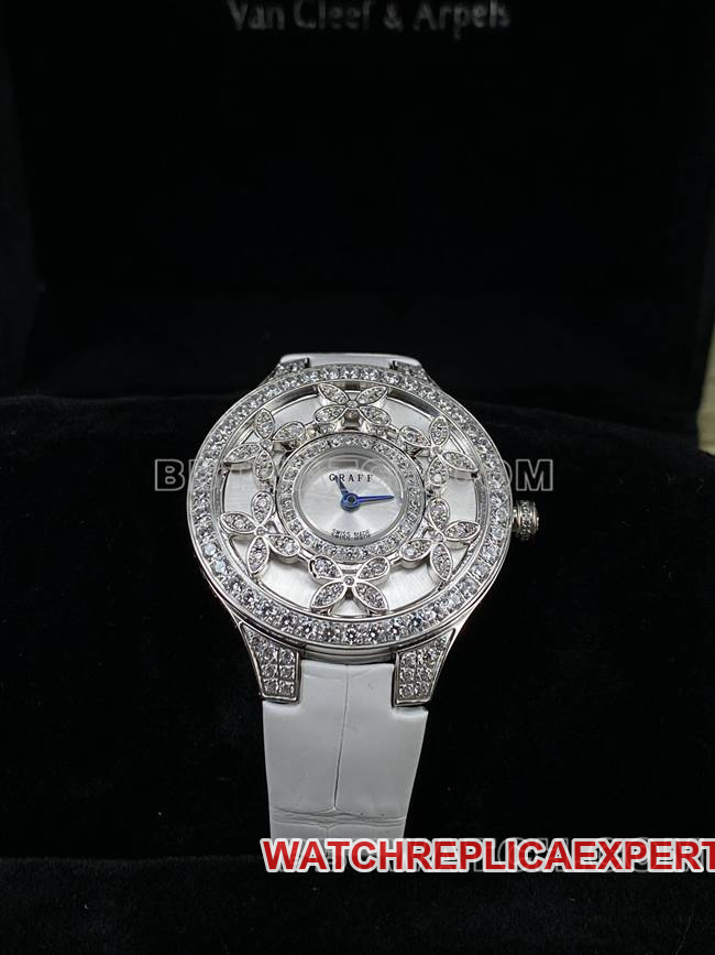 collectible watch Graf VCA factory sapphire crystaldiamond33mmquartz movementfront live photo