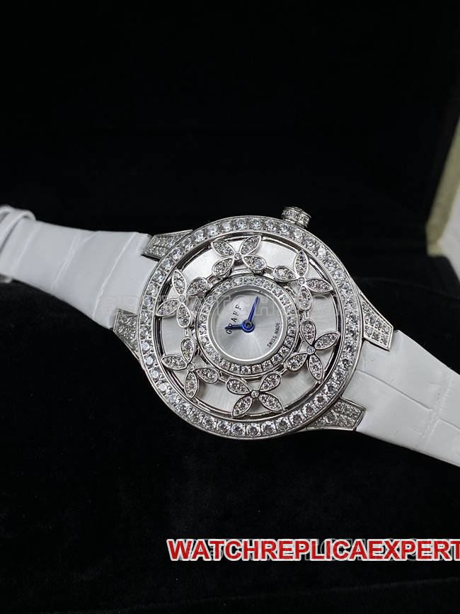 collectible watch Graf VCA factory sapphire crystaldiamond33mmquartz movementfront live photo