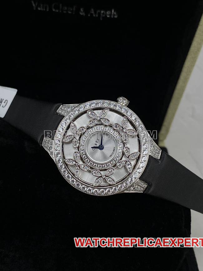 1:1replica watch Graf VCA factory sapphire crystaldiamond33mmquartz movementfront live photo