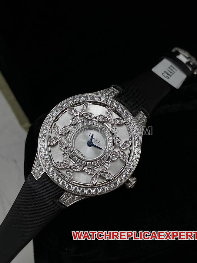 1:1replica watch Graf VCA factory sapphire crystaldiamond33mmquartz movementfront live photo