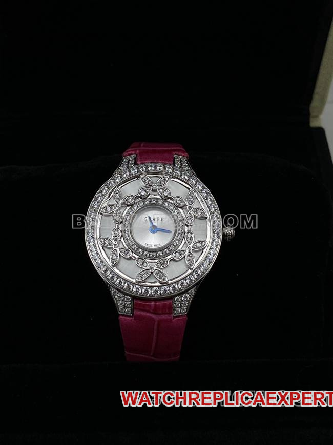 top-tier watch Graf VCA factory sapphire crystaldiamond33mmquartz movementfront live photo