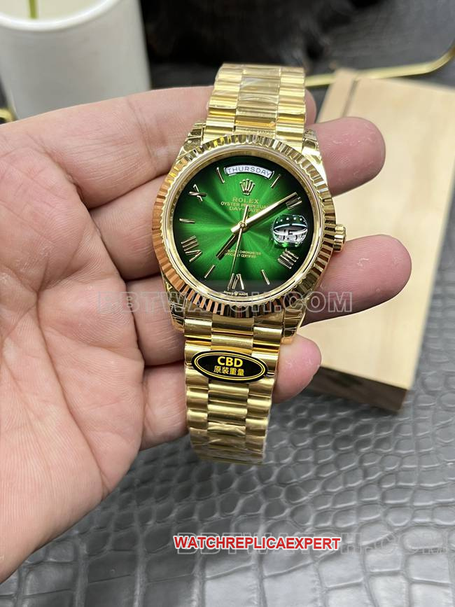 top-tier watch CBD factory RolexDay-Date3255 mechanical green dial40mmfront live photo