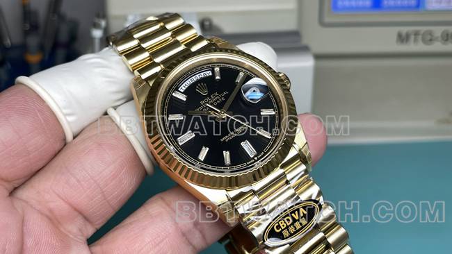 collectible watch CBD factory RolexDay-Date3255 mechanical black dial40mmfront live photo