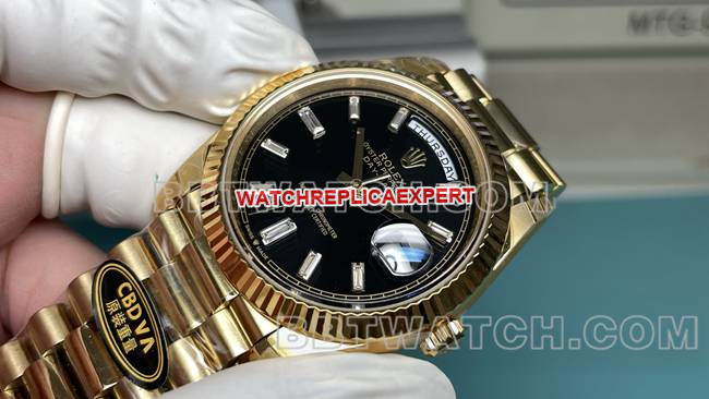 collectible watch CBD factory RolexDay-Date3255 mechanical black dial40mmfront live photo