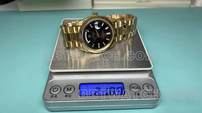 collectible watch CBD factory RolexDay-Date3255 mechanical black dial 40mm weight live photos