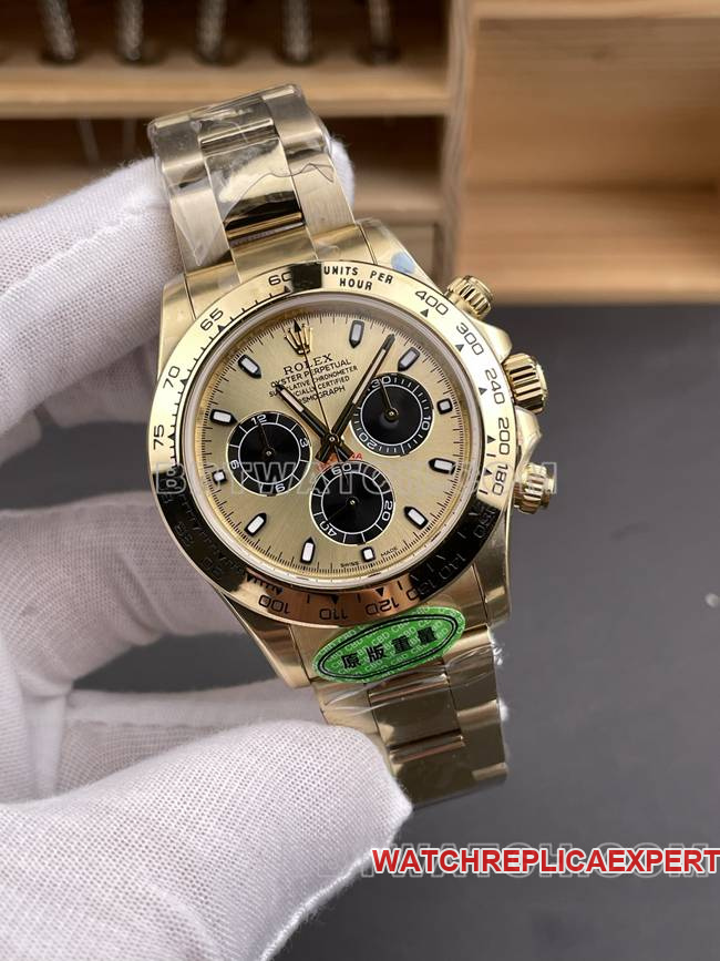 1:1replica watch CBD factory RolexDaytona4130 mechanical gold plate 40mmfront live photo