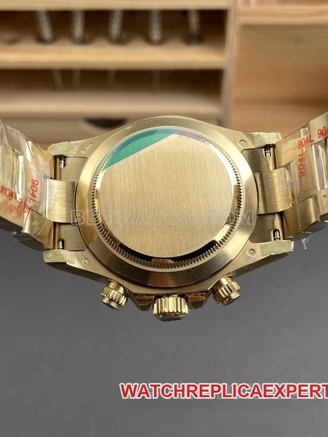 1:1replica watch CBD factory Rolex Daytona4130 mechanical gold plate 40mm caseback live photo