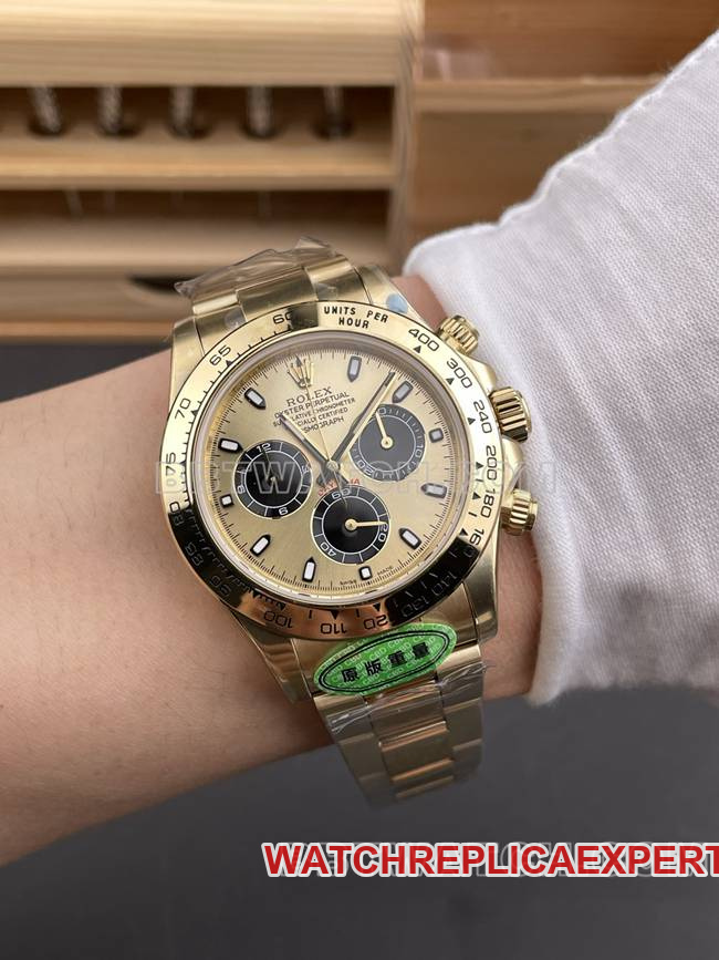 1:1replica watch CBD factory RolexDaytona4130 mechanical gold plate 40mmfront live photo