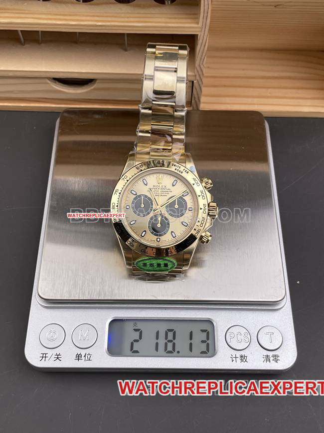 1:1replica watch CBD factory RolexDaytona4130 mechanical gold plate 40mm weight live photos