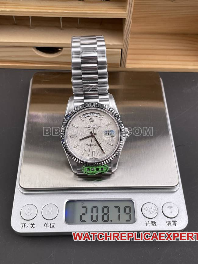 Watch CBD Factory Rolex Day-Date3255 Mechanical Meteorite Disc 40mm Weight Live Photos