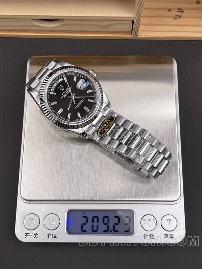 top-tier watch CBD factory Day-DateRolex3255 mechanical black dial40mm weight live photos