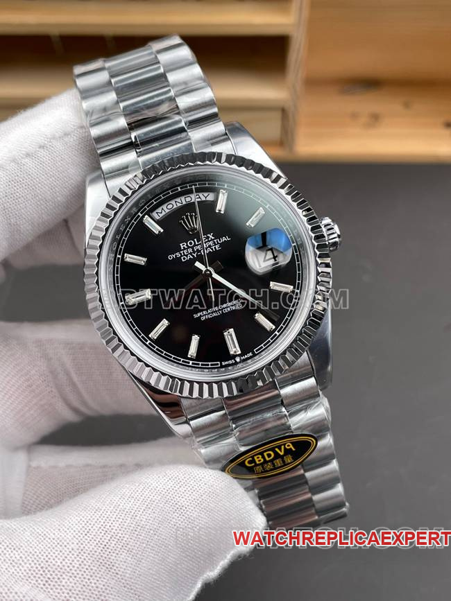 top-tier watch CBD factory Day-DateRolex3255 mechanical black dial40mmfront live photo