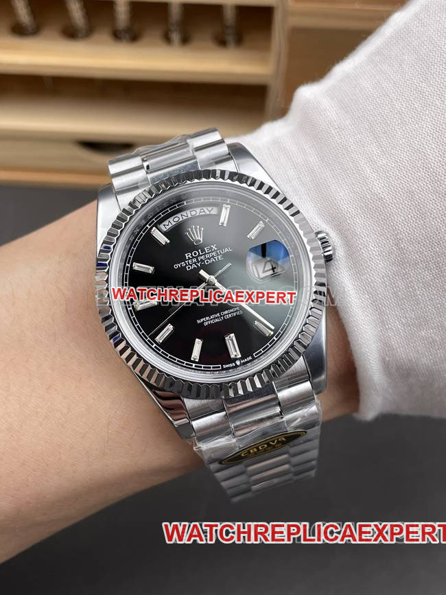 top-tier watch CBD factory Day-DateRolex3255 mechanical black dial40mmfront live photo