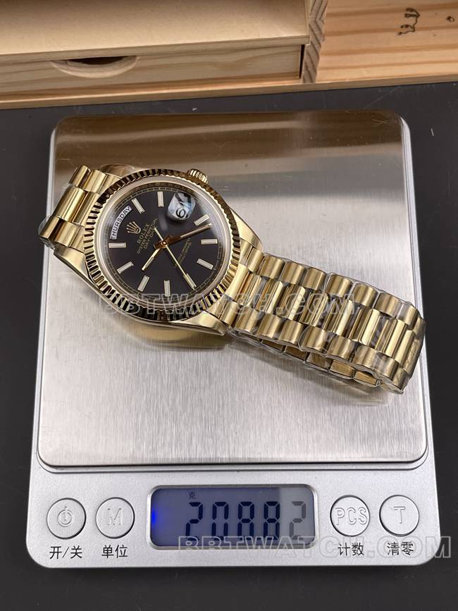 top-tier watch CBD factory black dialRolexDay-Dateyellow gold3255 mechanical weight live photos