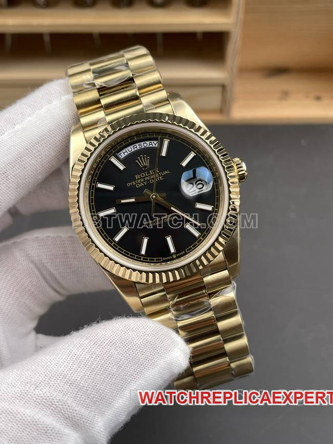 top-tier watch CBD factory black dialRolexDay-Dateyellow gold3255 mechanical front live photo