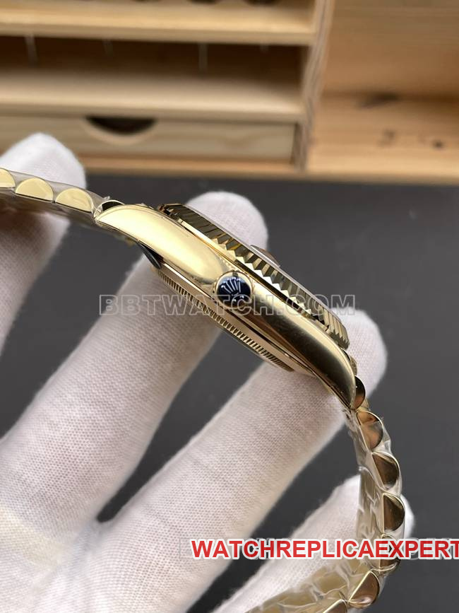 top-tier watch CBD factory black dialRolexDay-Dateyellow gold3255 mechanical side live photo