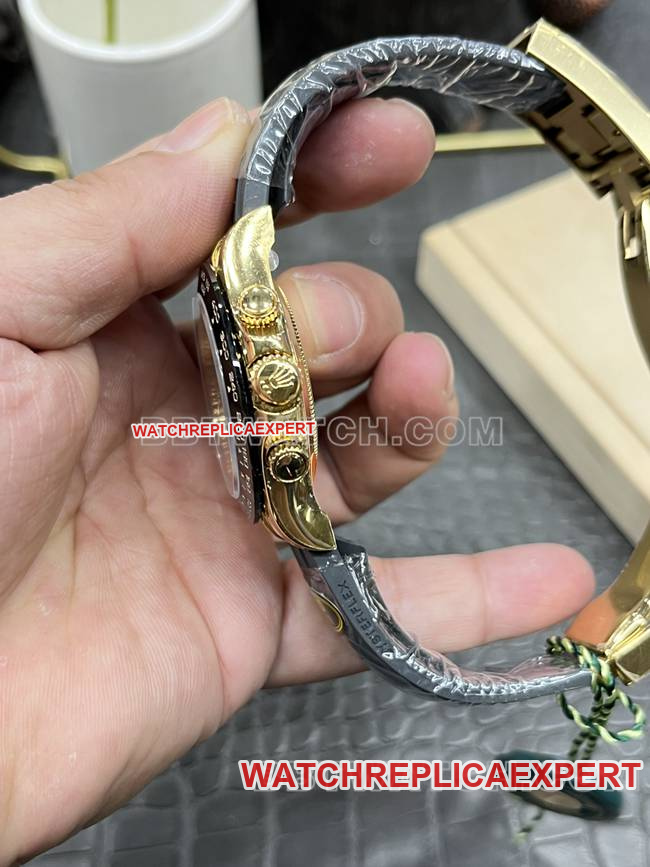 collectible watch Daytona gold plate CBD factory Rolexyellow gold4130 mechanical side live photo