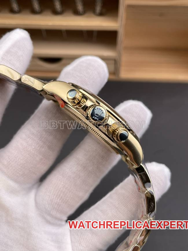 1:1replica watch Daytonagreen dialCBD factory Rolexyellow gold4130 mechanical side live photo