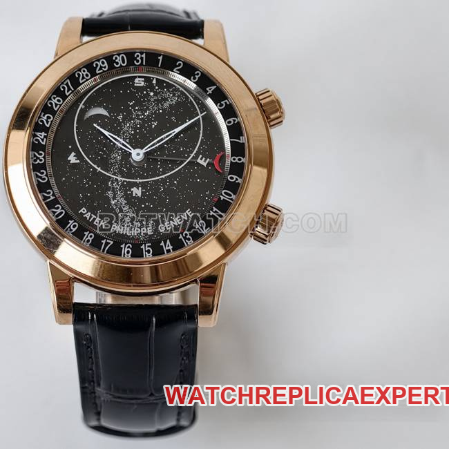 collectible watch super complication timepiece PPF FactoryPatek Philippeblack dial6102front live photo
