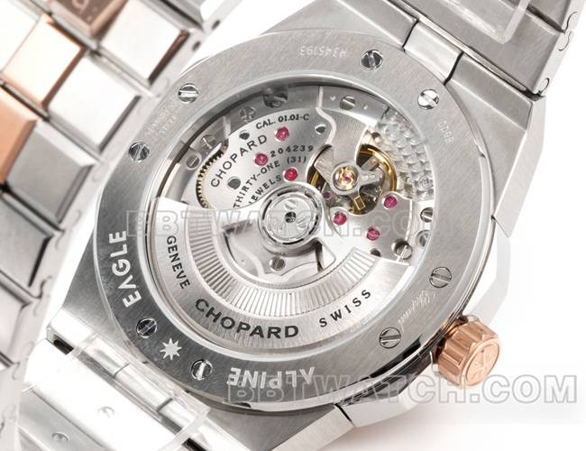 collectible watch GH factory Chopard snow mountain proud wing gray plate 41mm gold steel braceletfront live photocaseback live photo